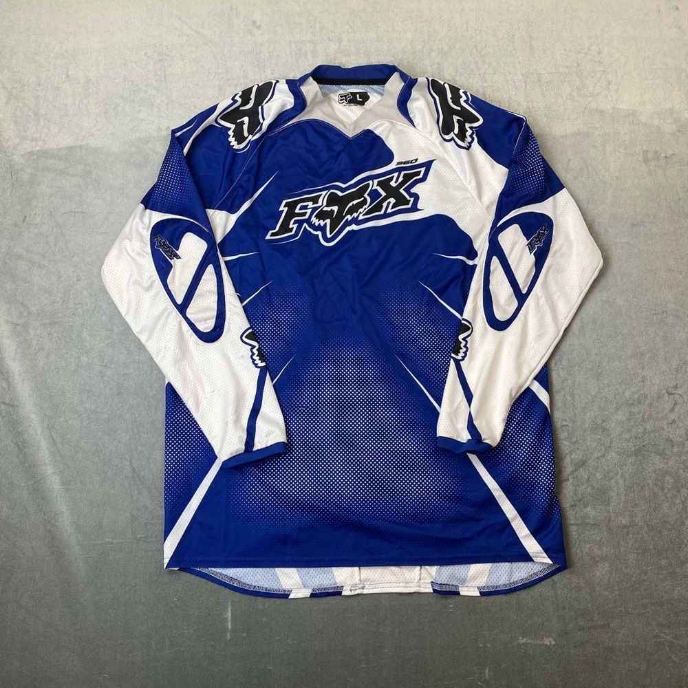 Fox Racing 360 Motocross Jersey Blue White Long Sleeve Size L - Picture 2 of 11
